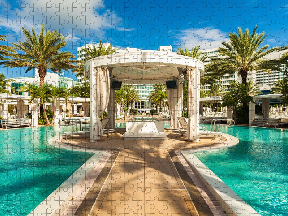 Architecture Jigsaw Puzzle featuring the photograph Fontainebleau Hotel by Raul Rodriguez