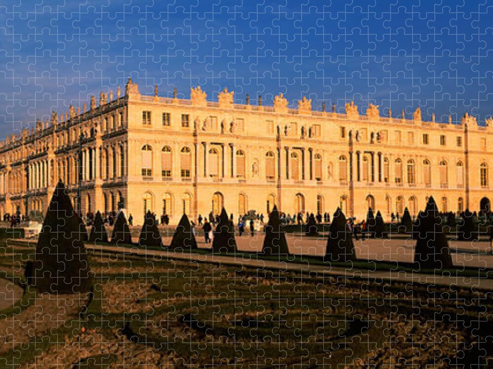 Photography Jigsaw Puzzle featuring the photograph Formal Garden In Front Of A Castle by Panoramic Images