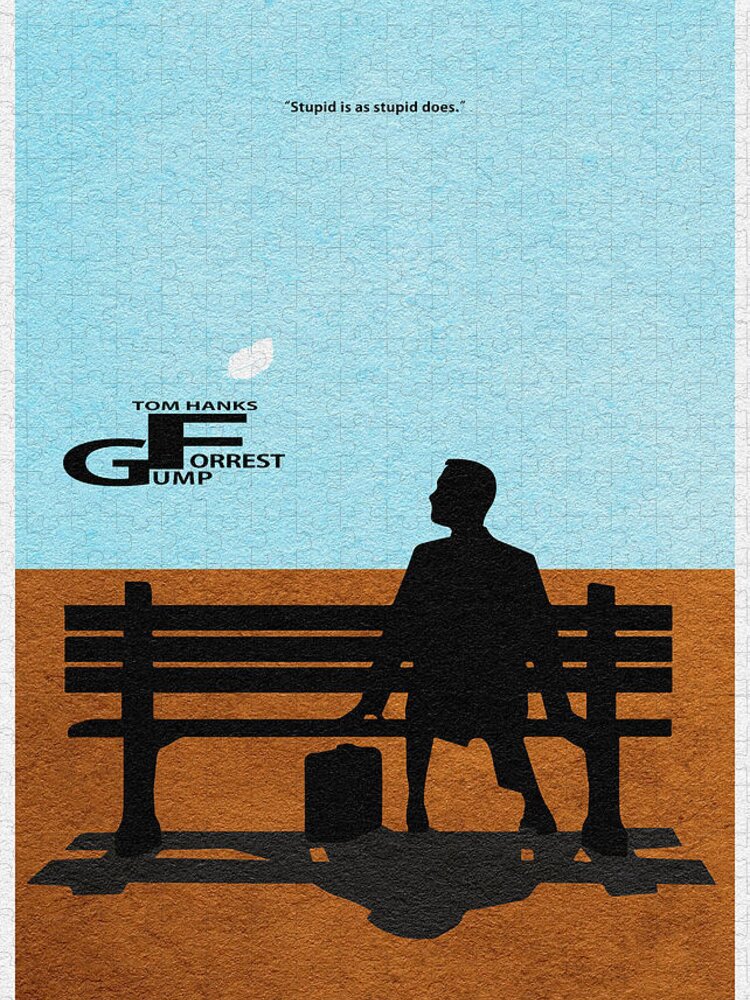 Forrest Gump Jigsaw Puzzle featuring the digital art Forrest Gump by Inspirowl Design