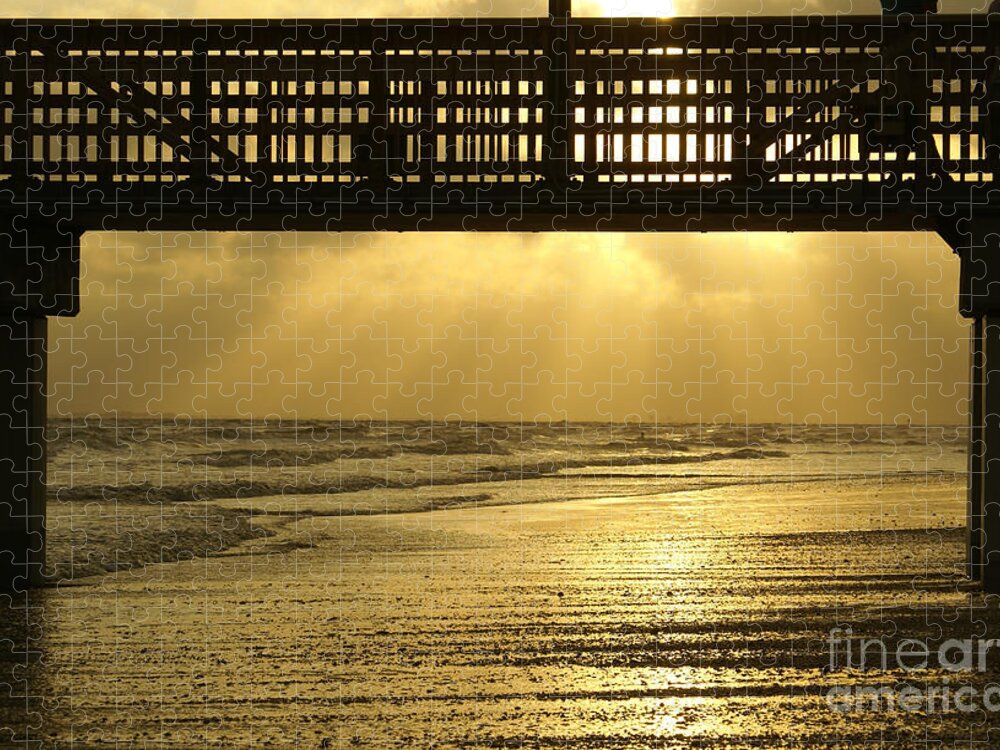 Fort Myers Jigsaw Puzzle featuring the photograph Fort Myers Golden Sunset by Jennifer White