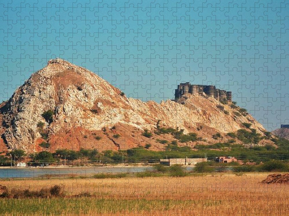 Fort Jigsaw Puzzle featuring the photograph Castle Fort on the Way to Jaipur - India by Kim Bemis