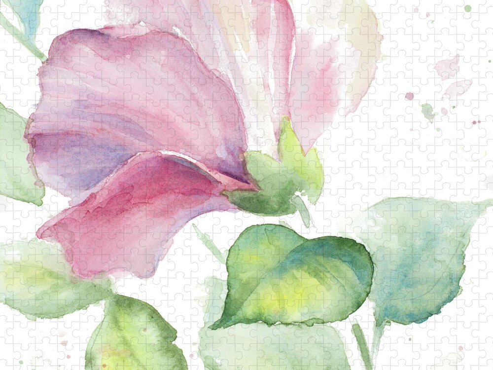 Fragrant Jigsaw Puzzle featuring the painting Fragrant Hibiscus I by Lanie Loreth