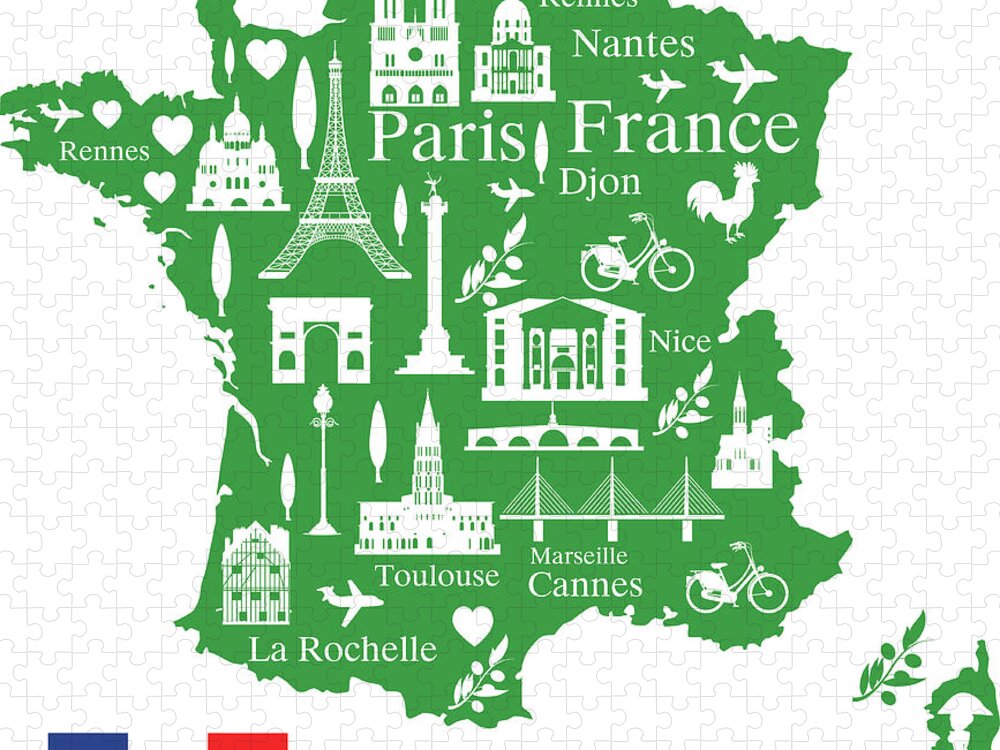 Nantes Jigsaw Puzzle featuring the digital art France Travel by Drmakkoy