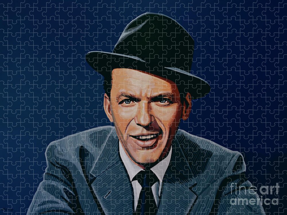 Frank Sinatra Jigsaw Puzzle featuring the painting Frank Sinatra by Paul Meijering