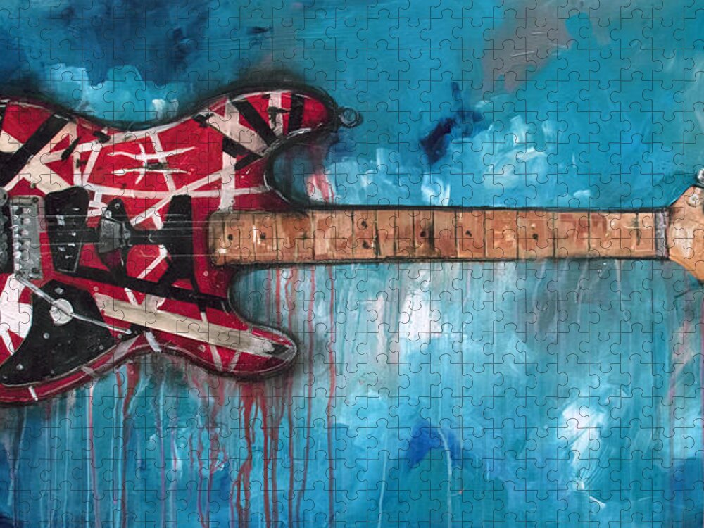 Van Halen Jigsaw Puzzle featuring the painting Frankenstrat by Sean Parnell