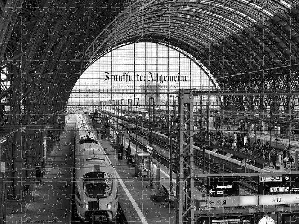 Travel Jigsaw Puzzle featuring the photograph Frankfurt Bahnhof - Train Station by Miguel Winterpacht