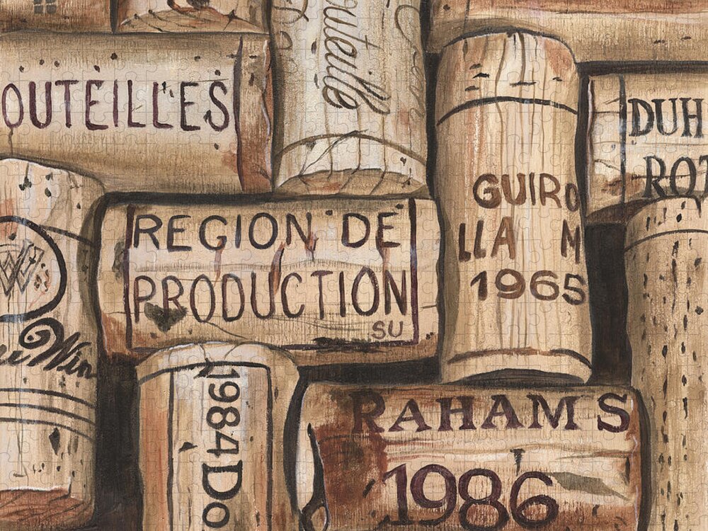 Alcohol Jigsaw Puzzle featuring the painting French Corks by Debbie DeWitt