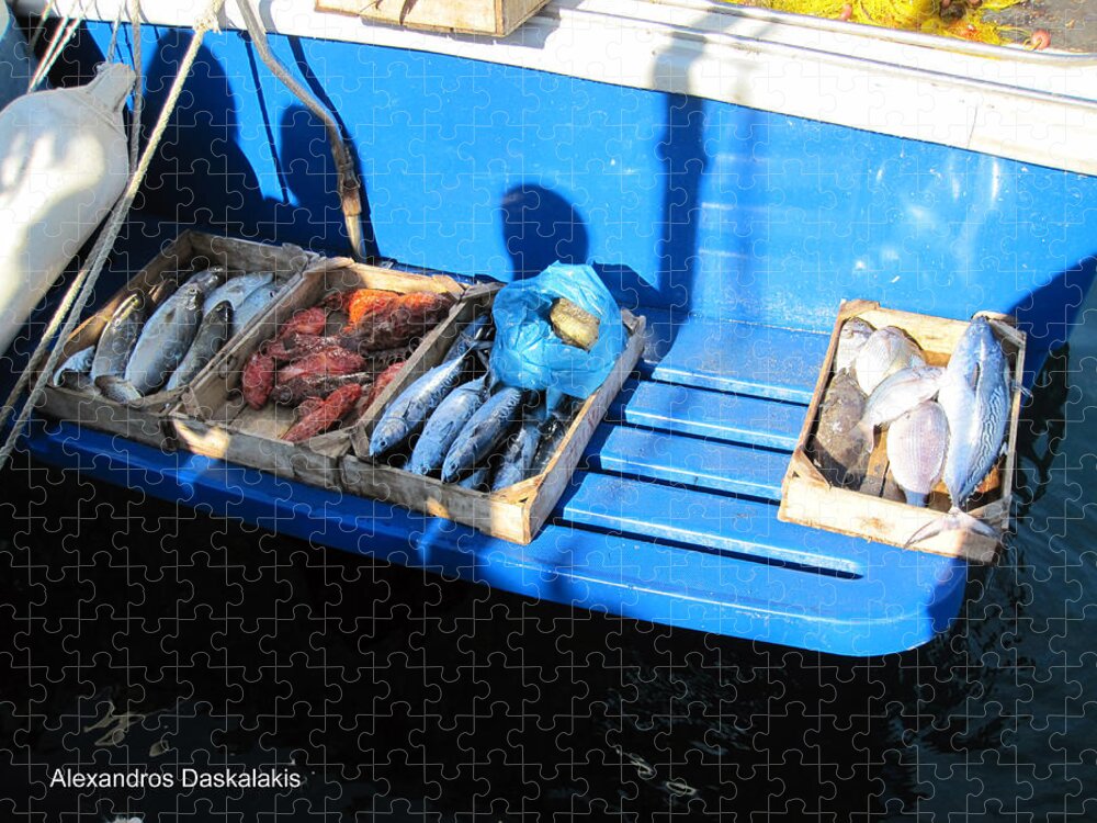 Alexandros Daskalakis Jigsaw Puzzle featuring the photograph Fresh Fish in Hydra by Alexandros Daskalakis