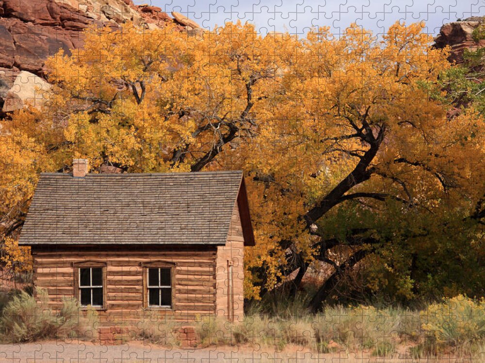 Utah Jigsaw Puzzle featuring the photograph Fruita Schoolhouse, Capital Reef, Utah by Aidan Moran