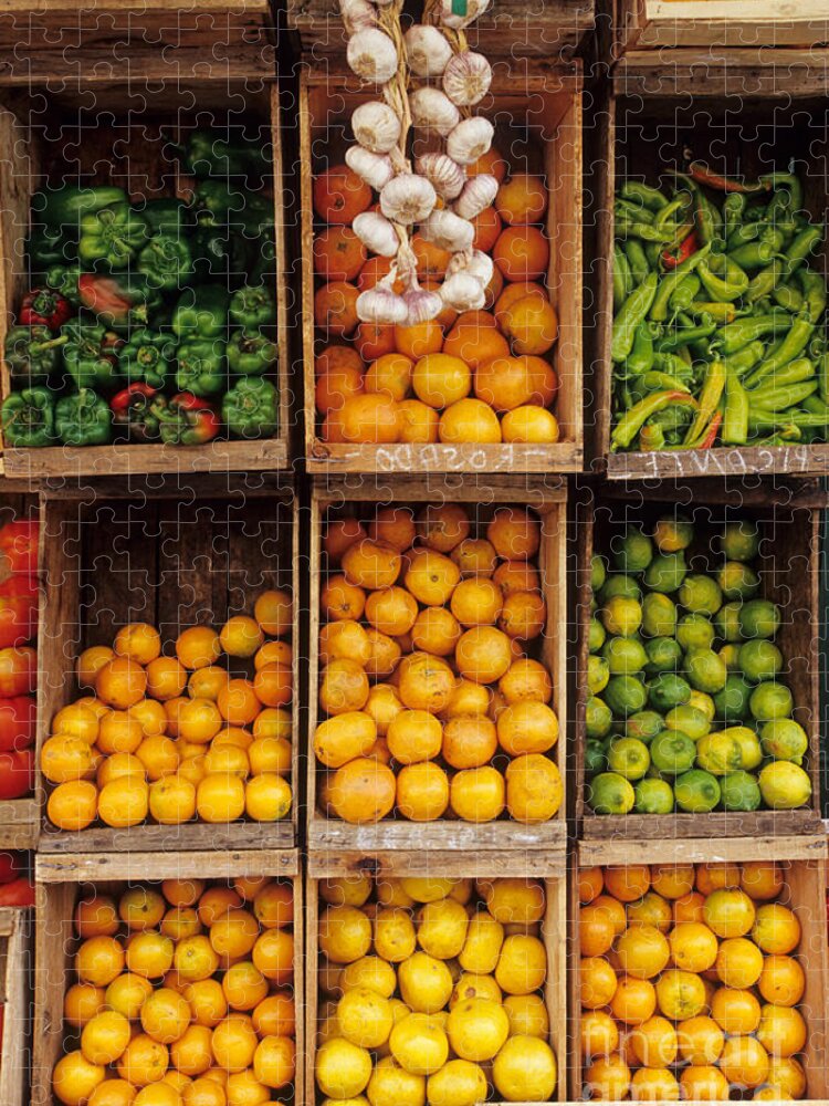 Street Market Jigsaw Puzzle featuring the photograph Fruits And Vegetables In Open-air Market by William H. Mullins
