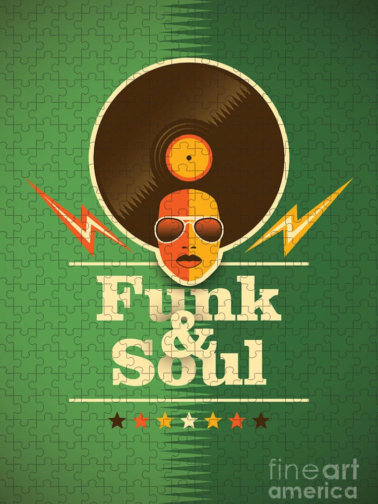 Symbol Jigsaw Puzzle featuring the digital art Funk And Soul Poster Vector by Radoman Durkovic
