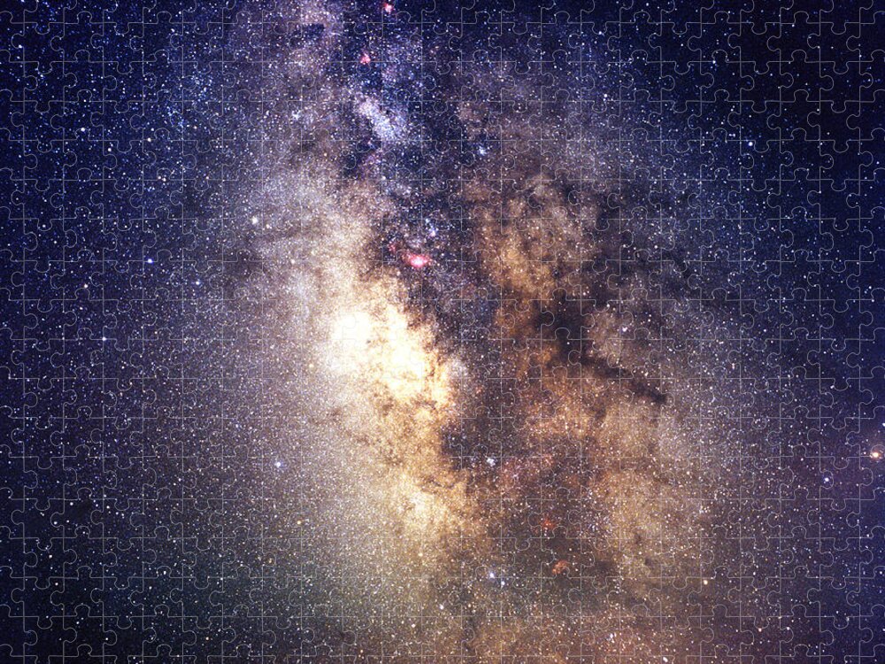 Milky Way Jigsaw Puzzle featuring the photograph Galactic Center & Galactic Dark Horse by John Chumack