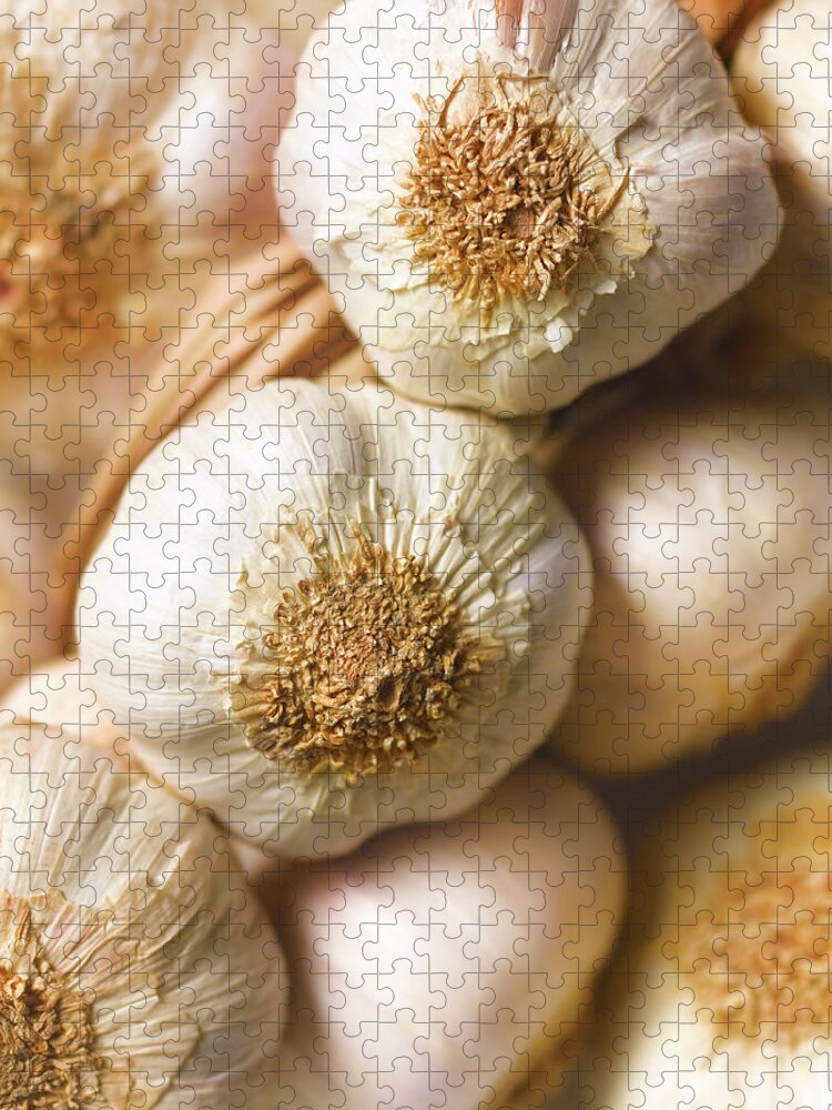Alternative Medicine Jigsaw Puzzle featuring the photograph Garlic Bulbs by Peter Dazeley