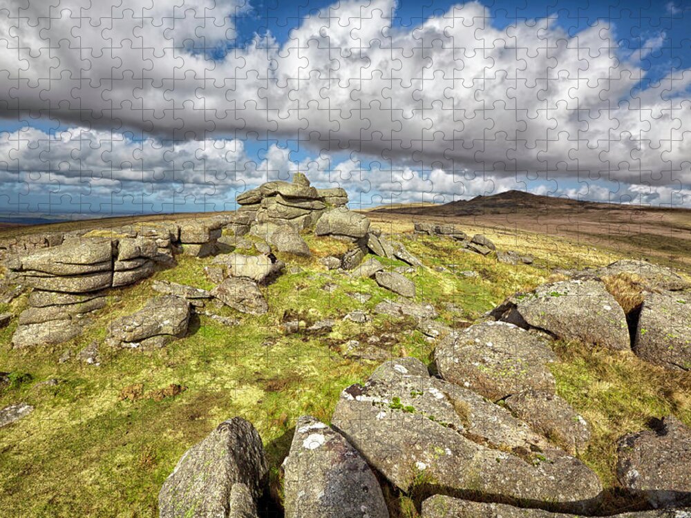 On Top Of The World Jigsaw Puzzle featuring the photograph Ger Tor On Dartmoor by Nicolamargaret