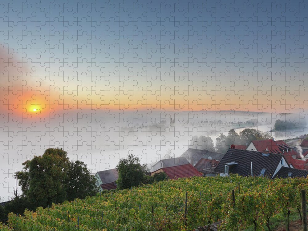 Tranquility Jigsaw Puzzle featuring the photograph Germany, Bavaria, Wipfeld, View Of by Westend61