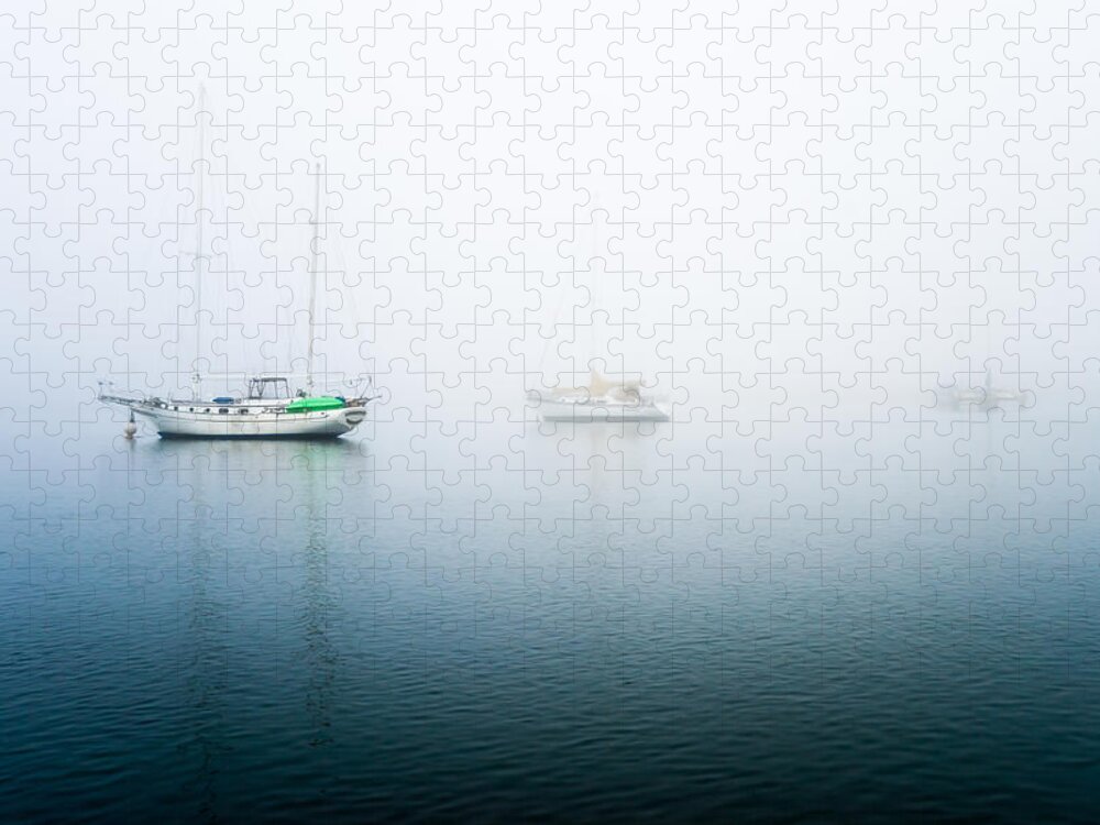 Morro Bay Jigsaw Puzzle featuring the photograph Ghost Boats in Morro Bay by Priya Ghose