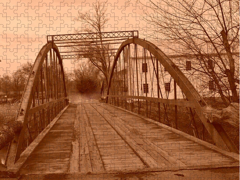 Iron Jigsaw Puzzle featuring the photograph Ghosts of the Old Iron Bridge by Stacie Siemsen