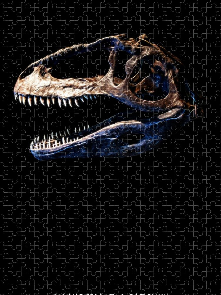 Giganotosaurus Carolinii Skull Jigsaw Puzzle featuring the photograph Giganotosaurus Skull 2 by Weston Westmoreland
