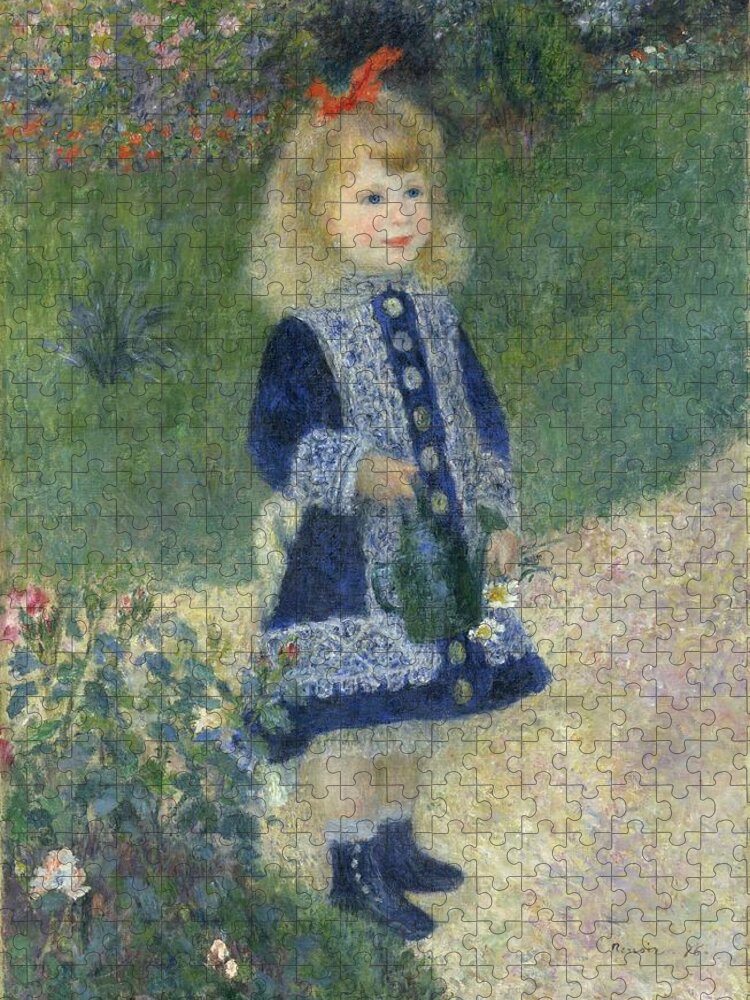 Auguste Renoir Jigsaw Puzzle featuring the painting Girl With A Watering Can by Auguste Renoir