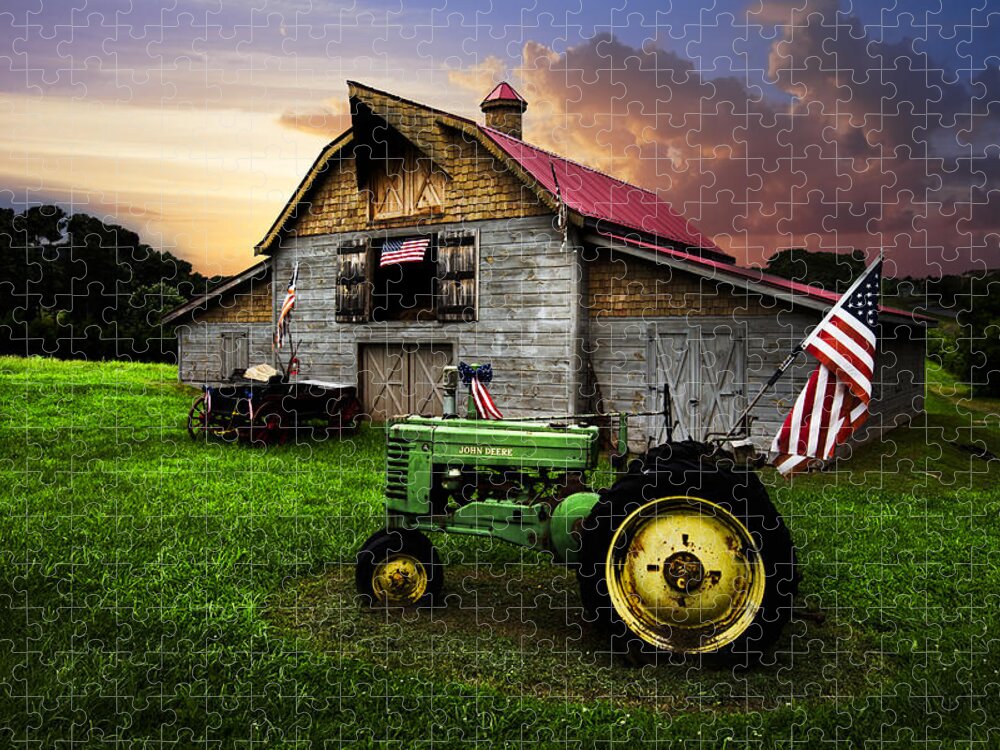 American Jigsaw Puzzle featuring the photograph God Bless America by Debra and Dave Vanderlaan