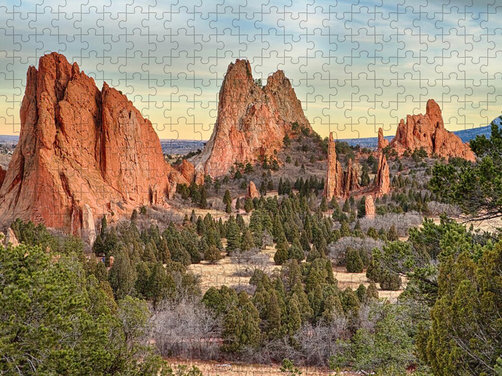 Garden Of The Gods Jigsaw Puzzle featuring the photograph Gods Colorado Garden by James BO Insogna