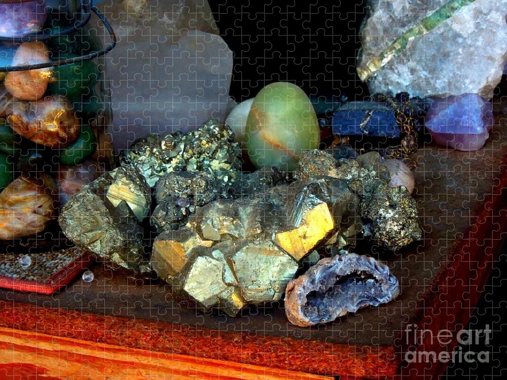  Jigsaw Puzzle featuring the photograph Gold and Gemstones by Renee Trenholm