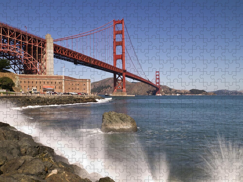 America Jigsaw Puzzle featuring the photograph Golden Gate Bridge by Melanie Viola