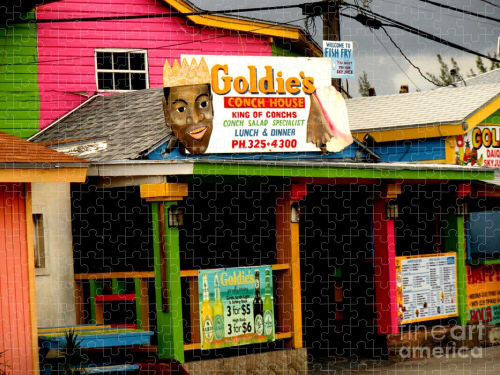 Conch. Conchs Jigsaw Puzzle featuring the photograph Goldie's Conch House by Luther Fine Art