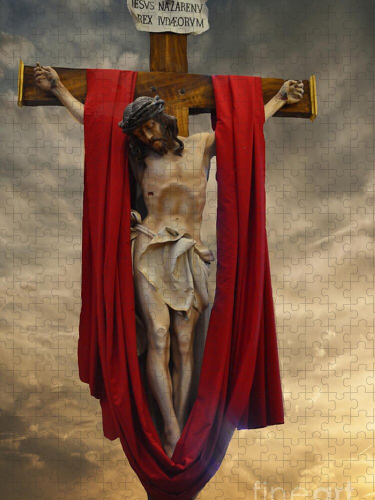 His Ultimate Mercy Jigsaw Puzzle featuring the photograph His Ultimate Gift of Mercy - Jesus Christ by Luther Fine Art