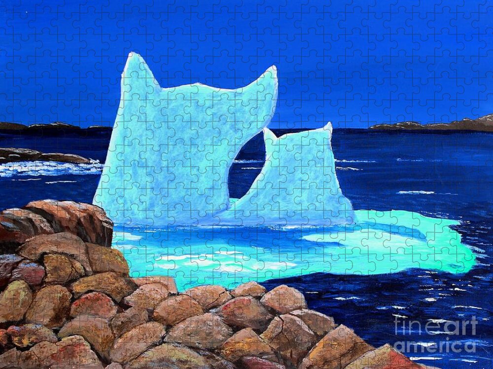 Barbara Griffin Jigsaw Puzzle featuring the painting Goodbye Greenland by Barbara A Griffin