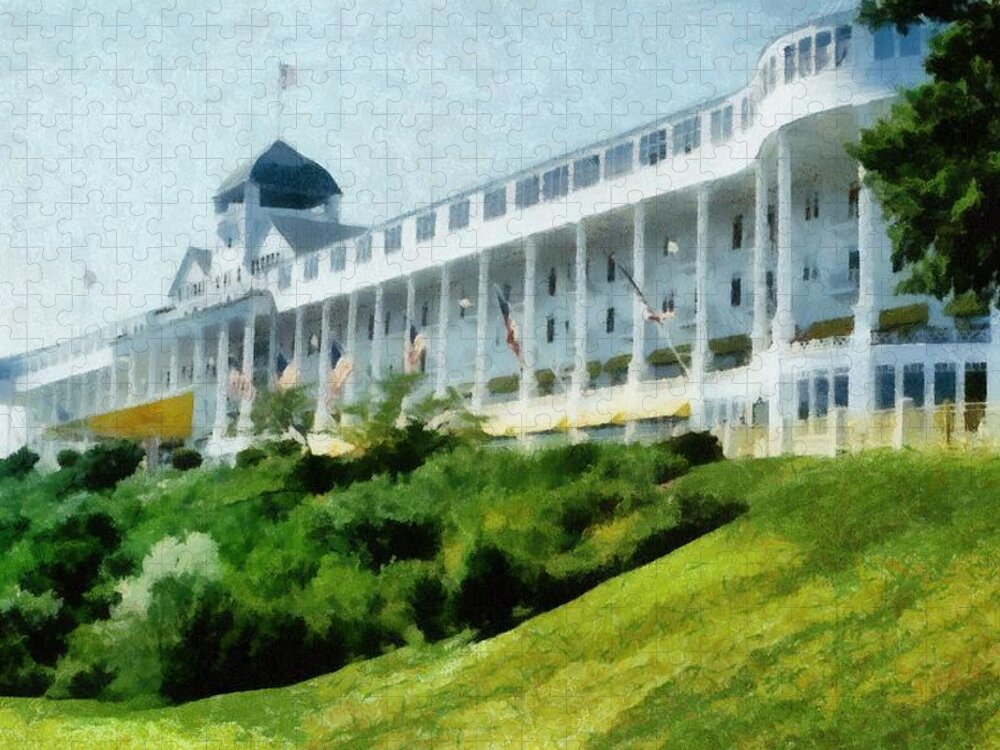 Hotel Jigsaw Puzzle featuring the photograph Grand Hotel Mackinac Island ll by Michelle Calkins