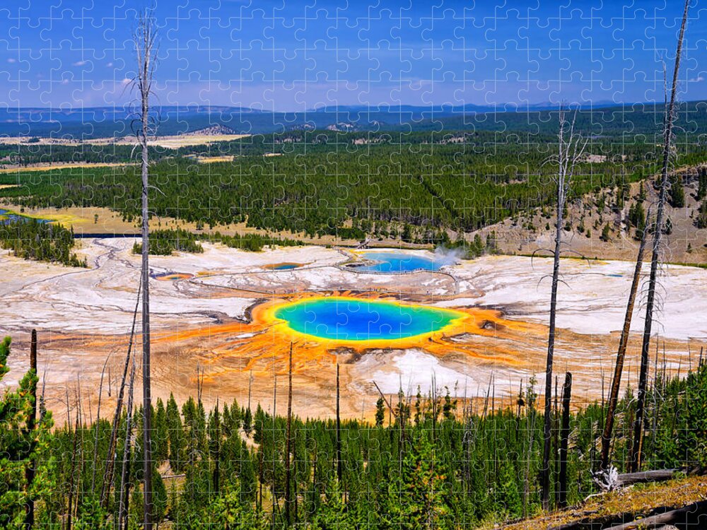 Grand Prismatic Spring Jigsaw Puzzle featuring the photograph Grand Prismatic Spring 2013 by Greg Norrell