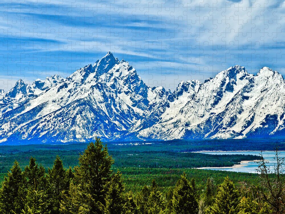 Grand Teton National Park Jigsaw Puzzle featuring the photograph Grand Teton Spring by Greg Norrell