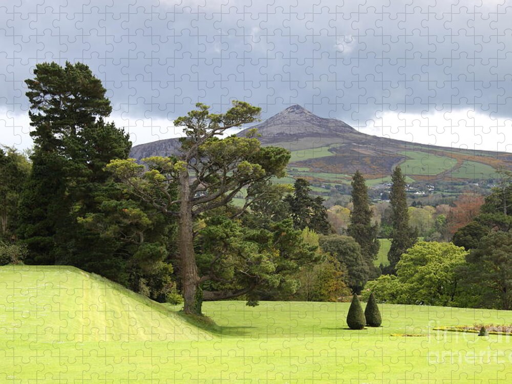 Powerscourt Jigsaw Puzzle featuring the photograph Green Green Garden And Mountain by Christiane Schulze Art And Photography