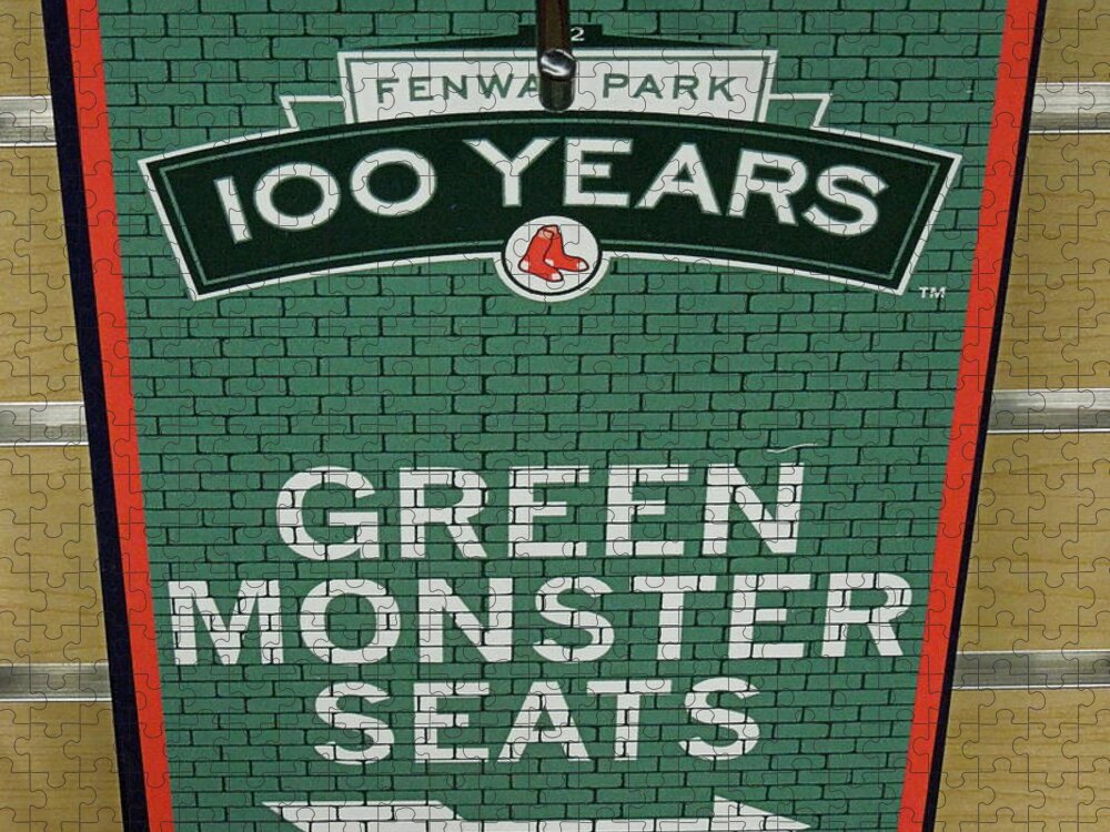 Boston Jigsaw Puzzle featuring the photograph Green Monsta Seats by Caroline Stella
