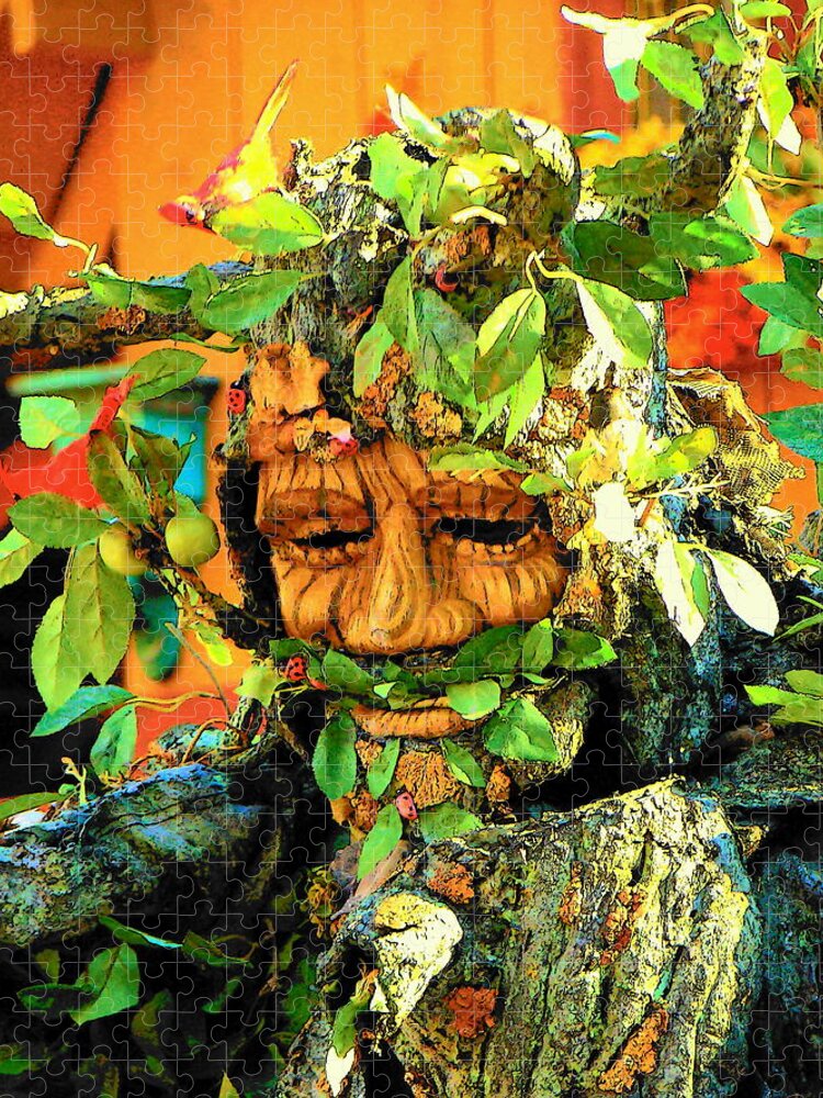 Fine Art Jigsaw Puzzle featuring the photograph Greenman by Rodney Lee Williams