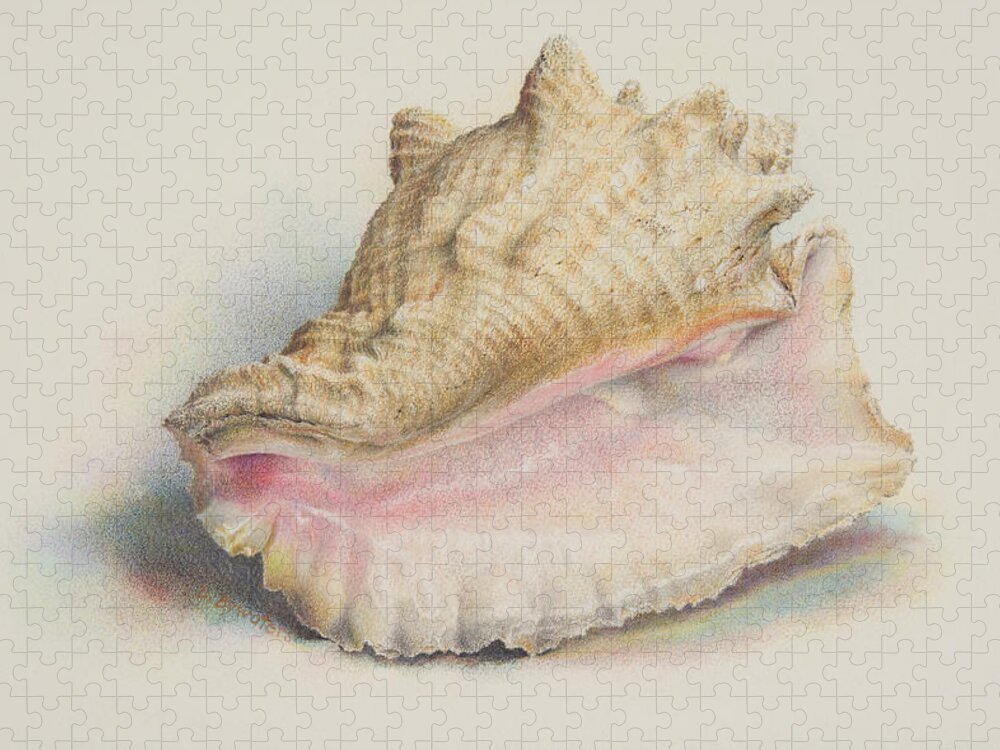 Conch Jigsaw Puzzle featuring the painting Greetings From Florida by Lynn Bywaters