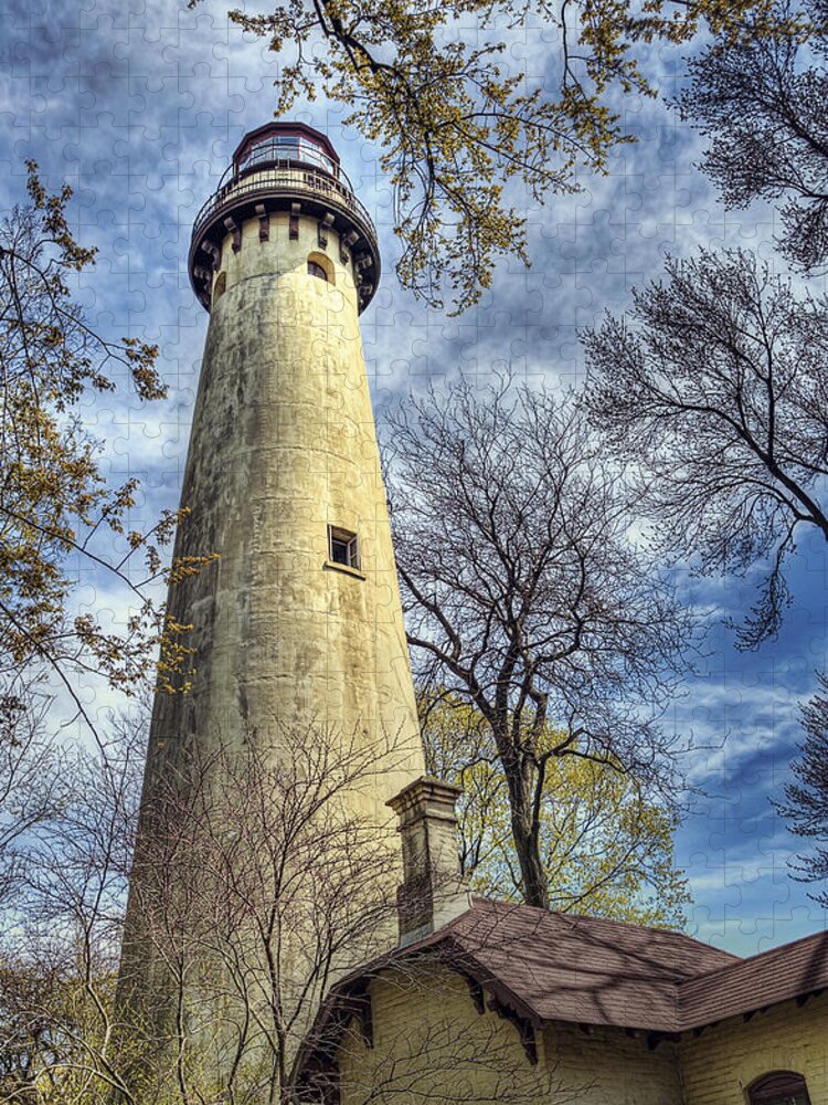 Lighthouse Jigsaw Puzzle featuring the photograph Grosse Point Lighthouse Color by Scott Norris