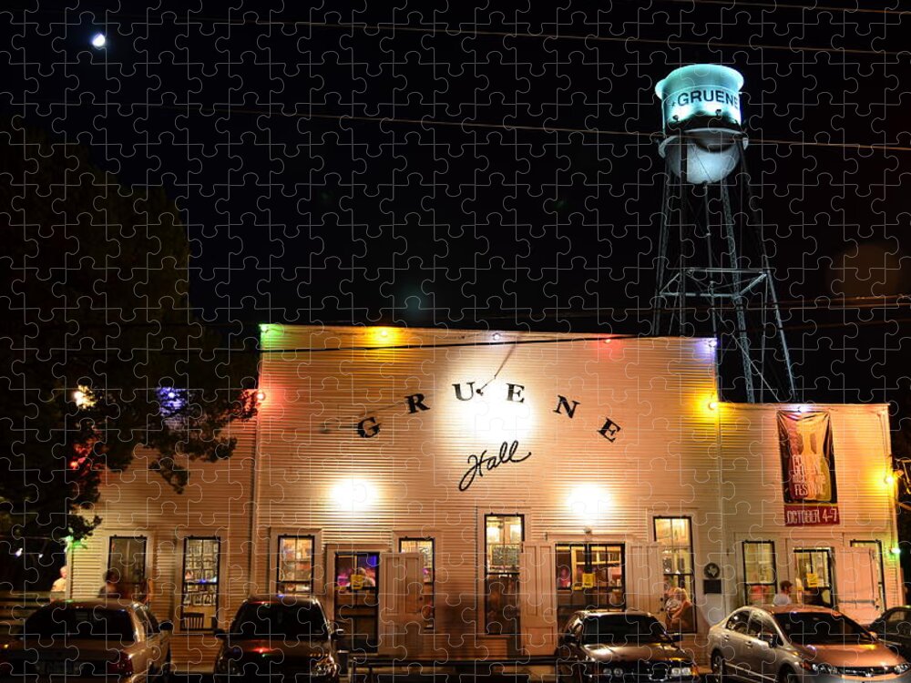 Timed Exposure Jigsaw Puzzle featuring the photograph Gruene Hall by David Morefield