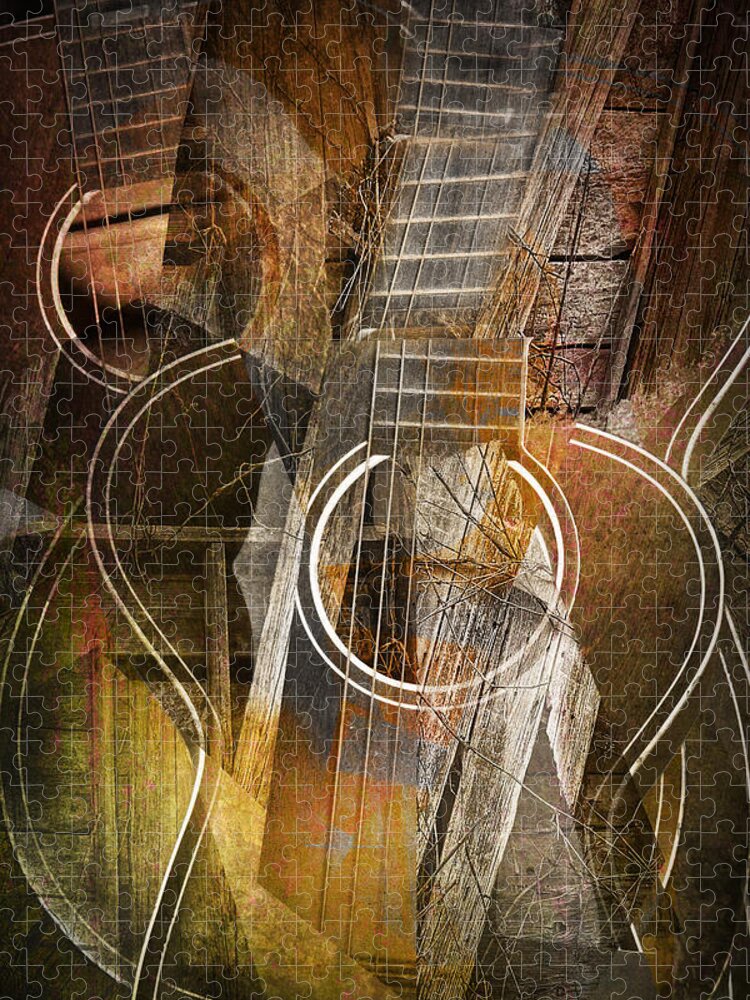 Art Jigsaw Puzzle featuring the photograph Guitar Works by Randall Nyhof