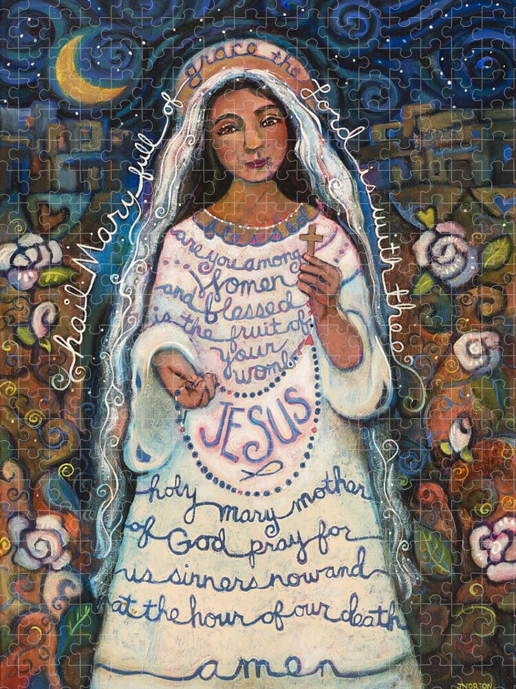 Jen Norton Jigsaw Puzzle featuring the painting Hail Mary by Jen Norton