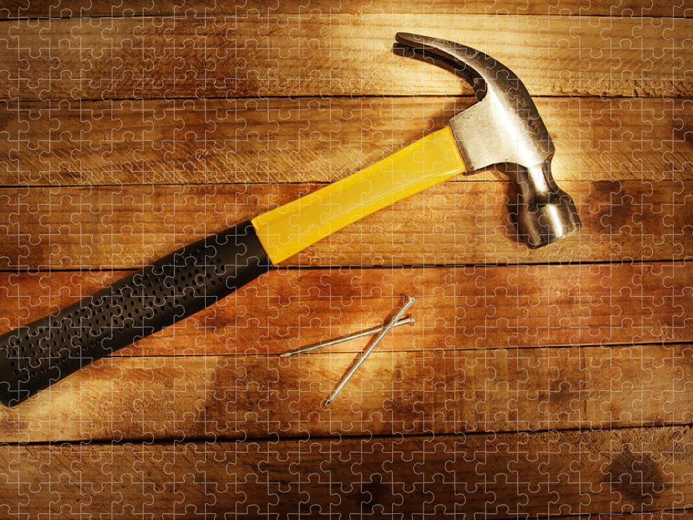 Hammer and nails Jigsaw Puzzle by Les Cunliffe - Pixels