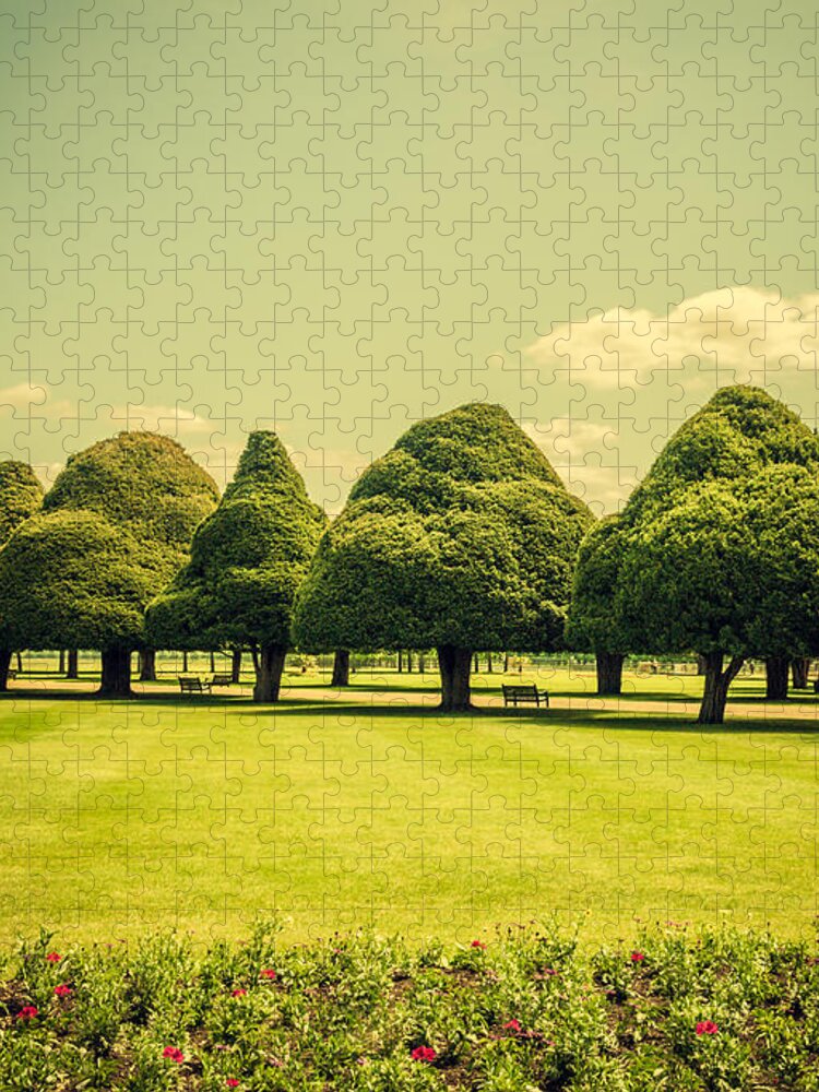 20th Centuary Garden Jigsaw Puzzle featuring the photograph Hampton Court Palace Gardens Summer Colours by Lenny Carter