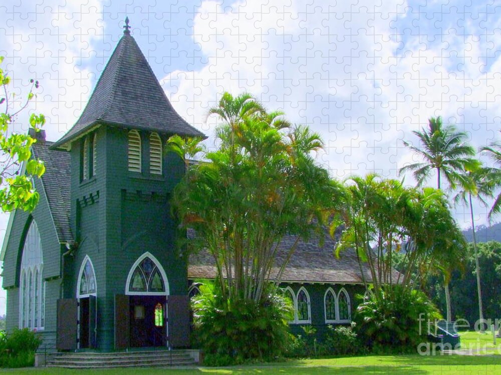 Church Jigsaw Puzzle featuring the photograph Hanalei Church by Mary Deal