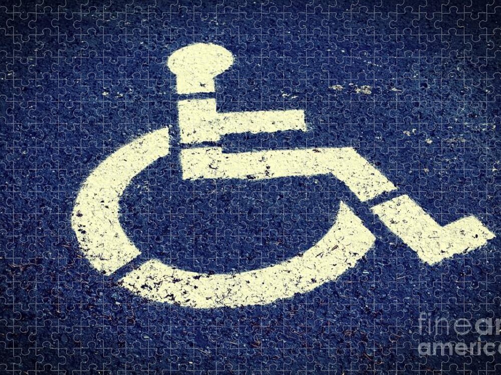 Disabled Jigsaw Puzzle featuring the photograph Handicapped Parking Space by Tikvah's Hope