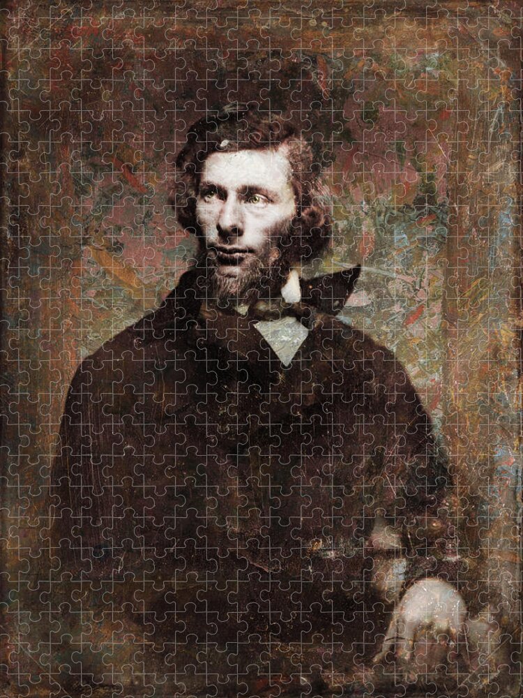 Daguerrotype Jigsaw Puzzle featuring the painting Handsome Fellow 4 by James W Johnson