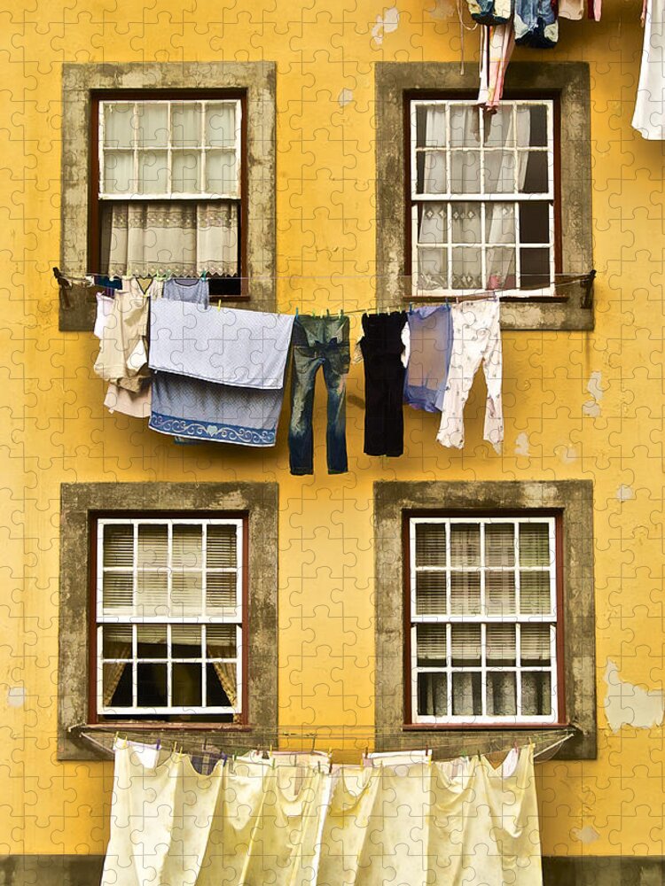 Art Jigsaw Puzzle featuring the photograph Hanging Clothes of Old World Europe by David Letts