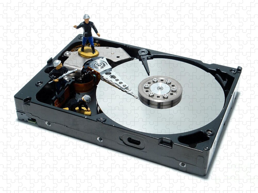 Computer Jigsaw Puzzle featuring the photograph Hard Drive Firewall by Olivier Le Queinec
