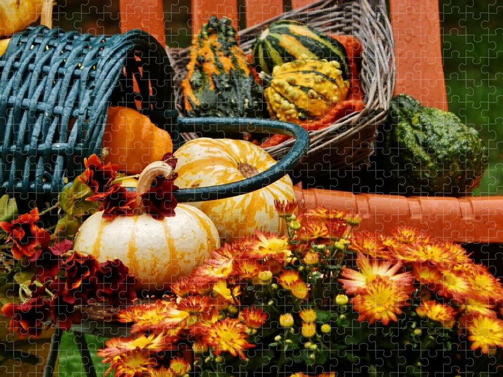 Autumn Jigsaw Puzzle featuring the photograph Harvest is Plentiful by VLee Watson
