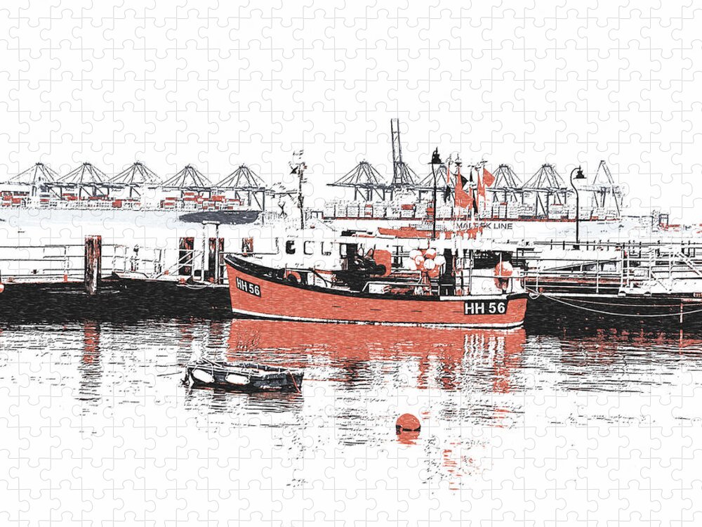 Richard Reeve Jigsaw Puzzle featuring the photograph Harwich - Fishing Boat by Richard Reeve